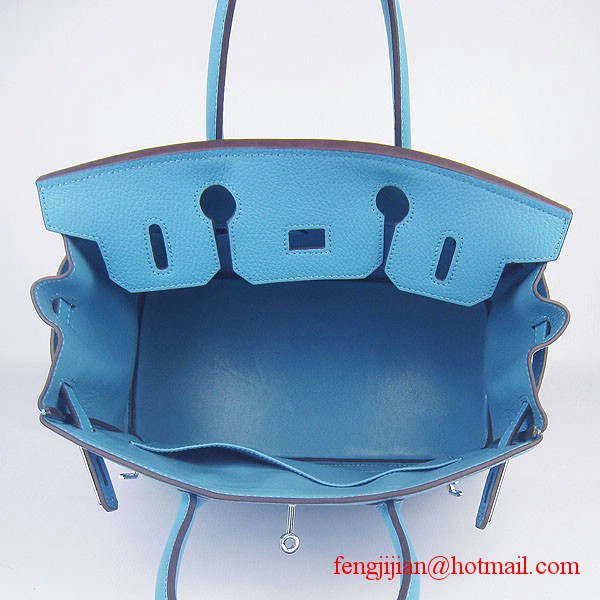 Hermes Birkin 30cm Togo Leather Bag Light Blue 6088